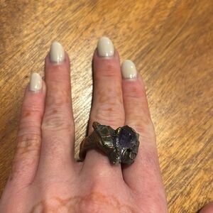 Amethyst Double Quartz Ring